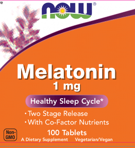 Melatonin 1mg TR Complex from Now Foods utilzes a Two Stage Release Formula to restore normal sleep cycles. Vegetarian, GMO approved..